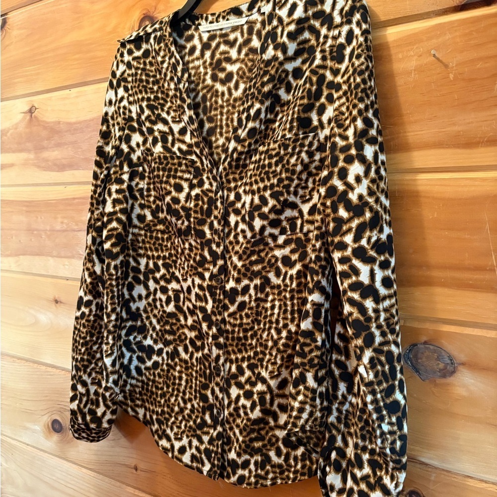 Twelfth Street by Cynthia Vincent Button Down Blouse 100% Silk